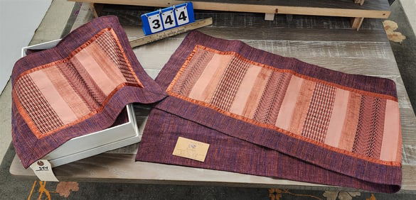 Bx'd Set Sop Moei Arts Kent Gregory Table Scarf W/ 8 Place Mats