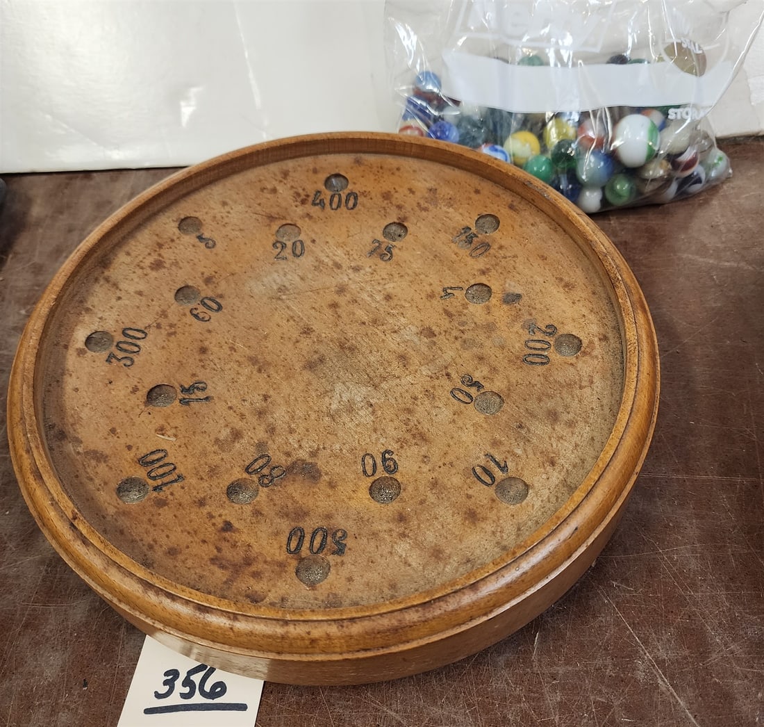 Wooden Marble Game 2 1/2"H X 9 3/4"W W/Bag Marbles (1 of 4)