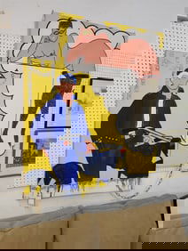 Outsider Art O/C 2 Part Ptg Sgnd Ty '66 57 1/2" X 45"