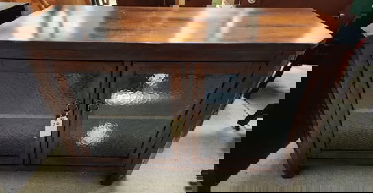 Cabinet W/ 2 Doors + Inlaid Slate Dec 27"H X 47 1/2"W x 18"D