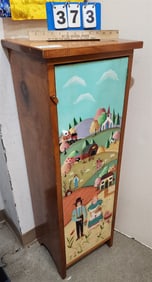 Ptd Pine 1 Door Cabinet 42"H X 14 1/2"W X 12"D