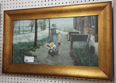Framed Print Of Dutch Girl 12 1/2" X 23 1/2"