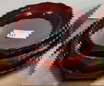 Lot 3 Lacquer Graduated Bowls 3 1/2"H X 14" Diam, 3"H X 12" Diam + 3"H X 10" Diam