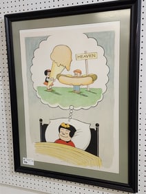 Framed Litho Nancy + Sluggo Pencil Sgnd Ernie Bushmiller 4/100 28 1/2" X 20 1/2"