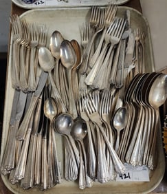 Tray 122 Pc Silverplate Flatware Set