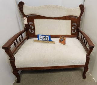 C1915 Mahog Settee 37"H X 39"W X 20"D