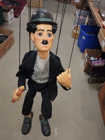 Bx Charlie Chaplin Puppet Wooden + Jointed