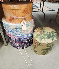 Lot 4 Hat Bxs W/ Vintage Hats + Ties