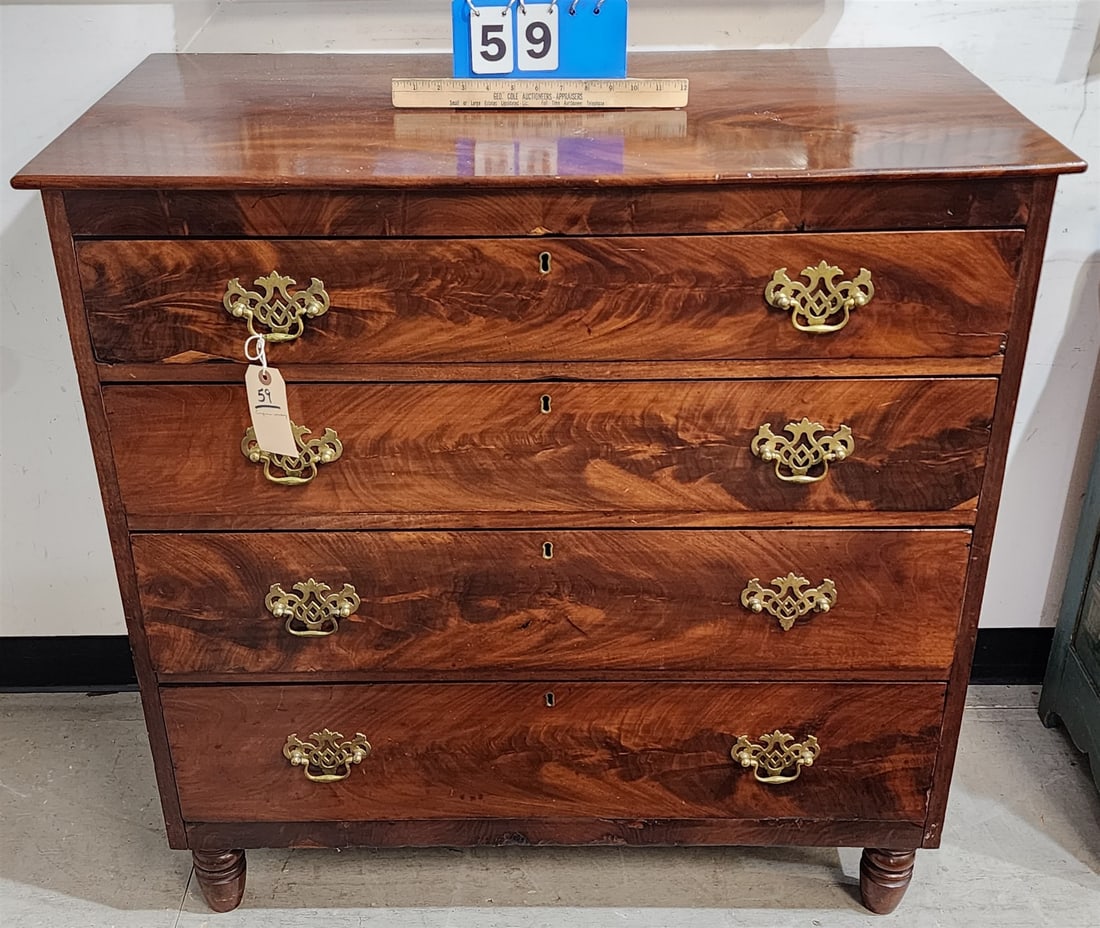 Empire Mahog 4 Drawer Chest 37 3/4"H X 37 1/2"W X 20"D: Empire Mahog 4 Drawer Chest 37 3/4"H X 37 1/2"W X 20"D