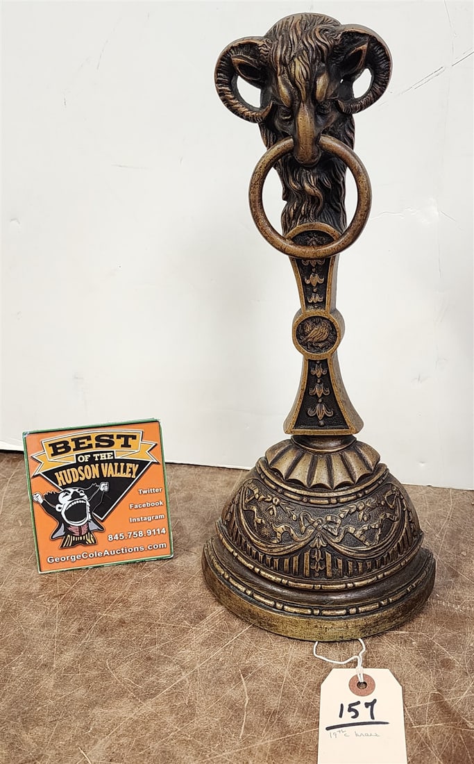 Vintage 19th C Brass Door Stop 14 1/2H X 6 1/2"W X 3"D (1 of 4)
