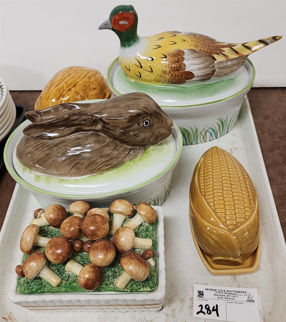 Tray Apilco France Covered Casseroles 8"H X 10 12/"L X 6 3/4"D + 6"H X 9"L X 6 3/4"D + Italian (1 of 3)