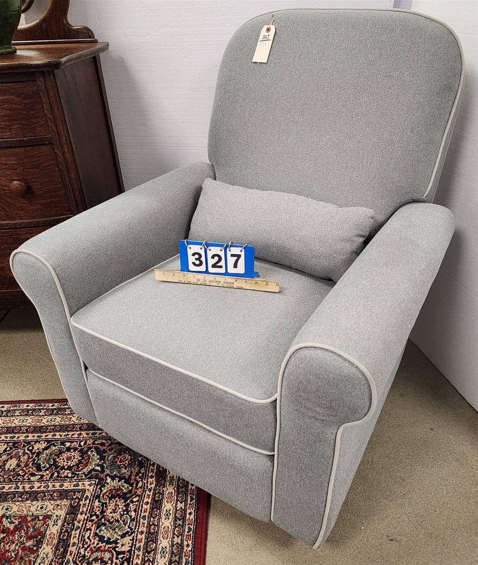 Uphols Rocking + Swivel Armchair 40"H X 34"W X 22"D: Uphols Rocking + Swivel Armchair 40"H X 34"W X 22"D