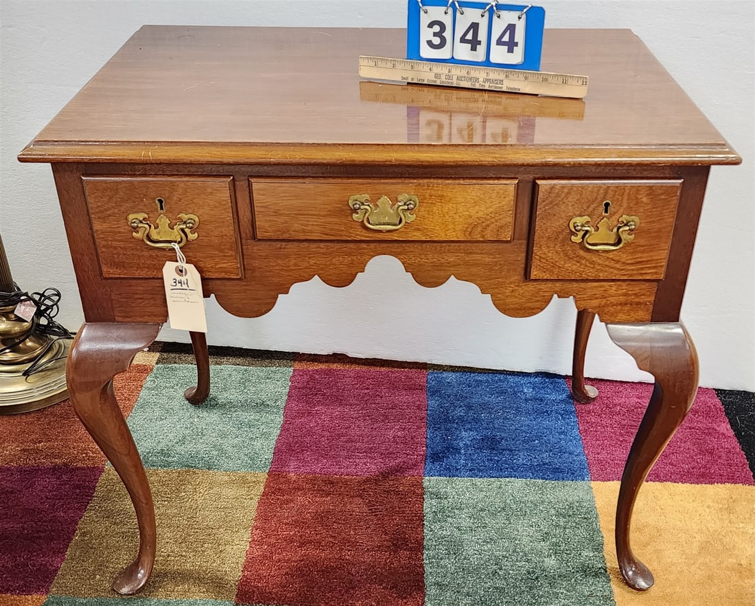 Mahog Lowboy 29"H X 32"W X 20 1/2"D W/ Mahog Armchair: Mahog Lowboy 29"H X 32"W X 20 1/2"D W/ Mahog Armchair