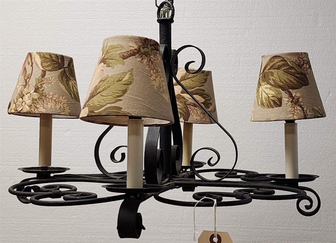 Wrought Chandelier 13"H X 21 1/2" Diam: Wrought Chandelier 13"H X 21 1/2" Diam