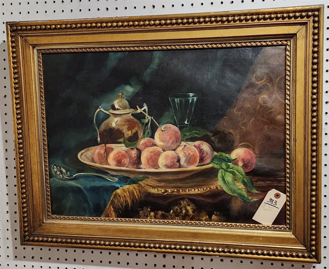Framed O/C Still Life Sgnd On Back M.C Reitea 1850 (1 of 4)