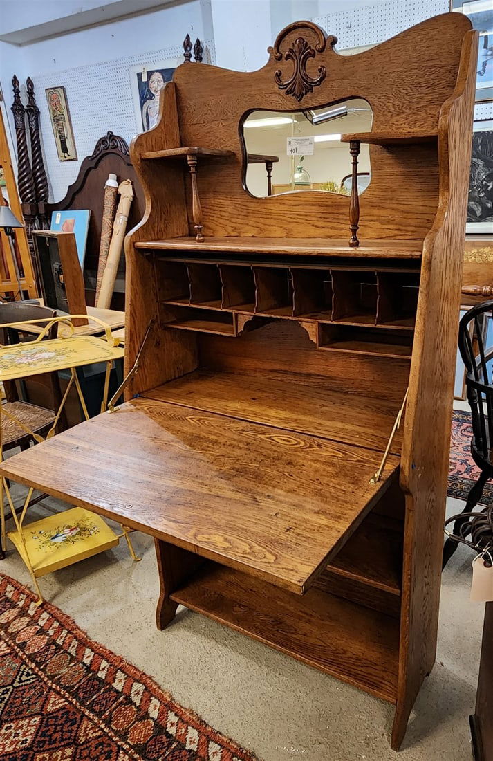 Larkin Desk Oak 62"H X 30 1/2"W X 11 1/2"D: Larkin Desk Oak 62"H X 30 1/2"W X 11 1/2"D