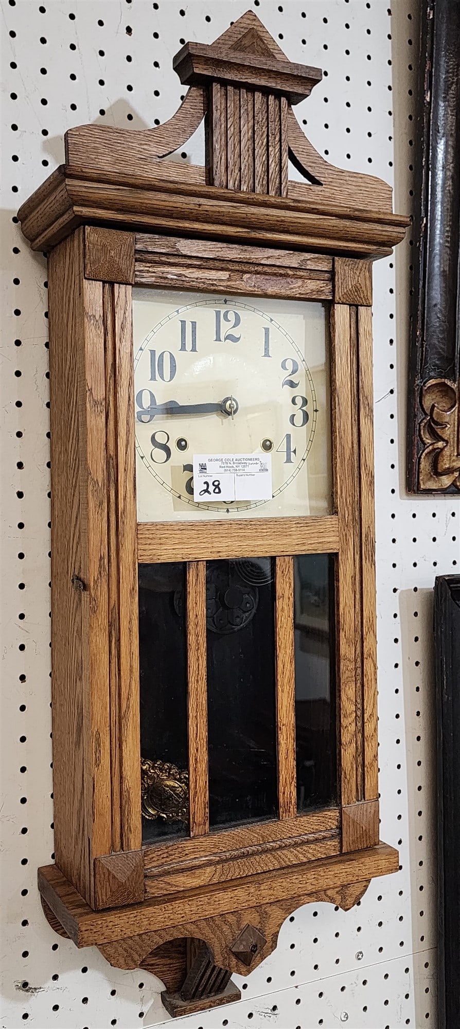 Oak Regulator 32"H X 12"W X 4 1/2"D: Oak Regulator 32"H X 12"W X 4 1/2"D