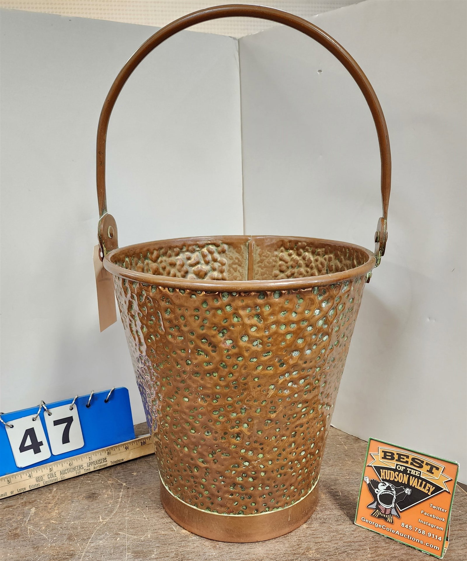 Copper Bucket 12"H X 11" Diam: Copper Bucket 12"H X 11" Diam