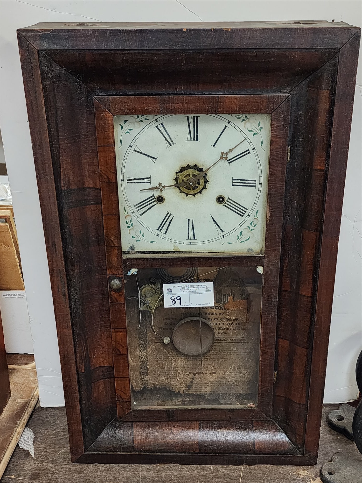 Empire Ogee Rosewood Wm. L. Gilbert Clock 26"H X 15 1/2"W X 4 1/4"D (1 of 2)