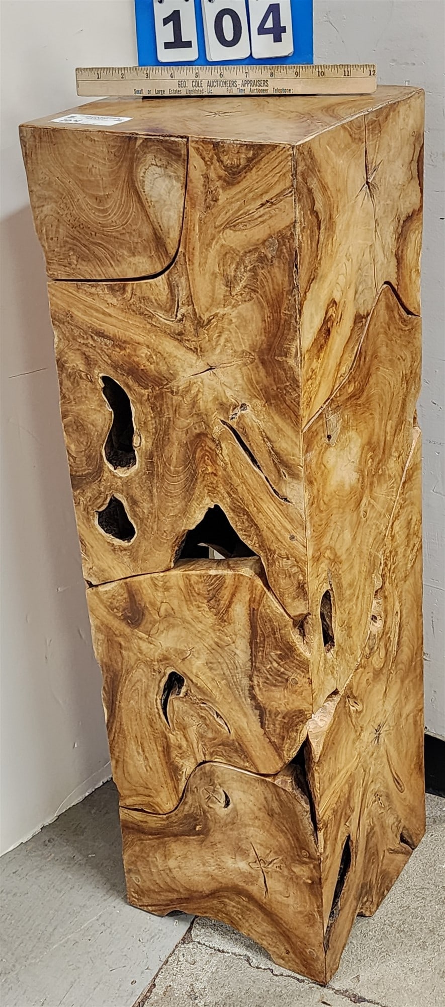 Teak Pedestal 39"H X 11 3/4"Sq: Teak Pedestal 39"H X 11 3/4"Sq