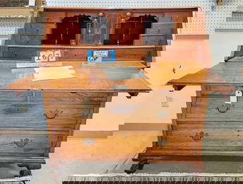 C1780 Inlaid Mahog Chippendale Slant Front Desk 50 1/2"H X 45 1/2"W X 24 1/2"D