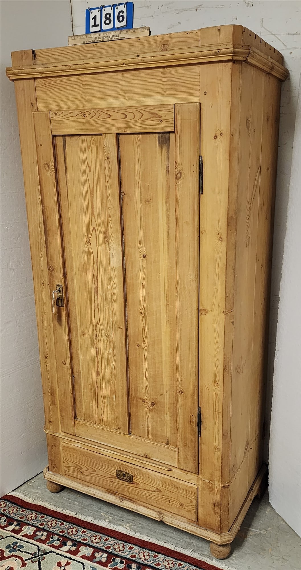Pine 1 Door Armoire 72 1/2"H X 3'W X 19 1/2"D: Pine 1 Door Armoire 72 1/2"H X 3'W X 19 1/2"D