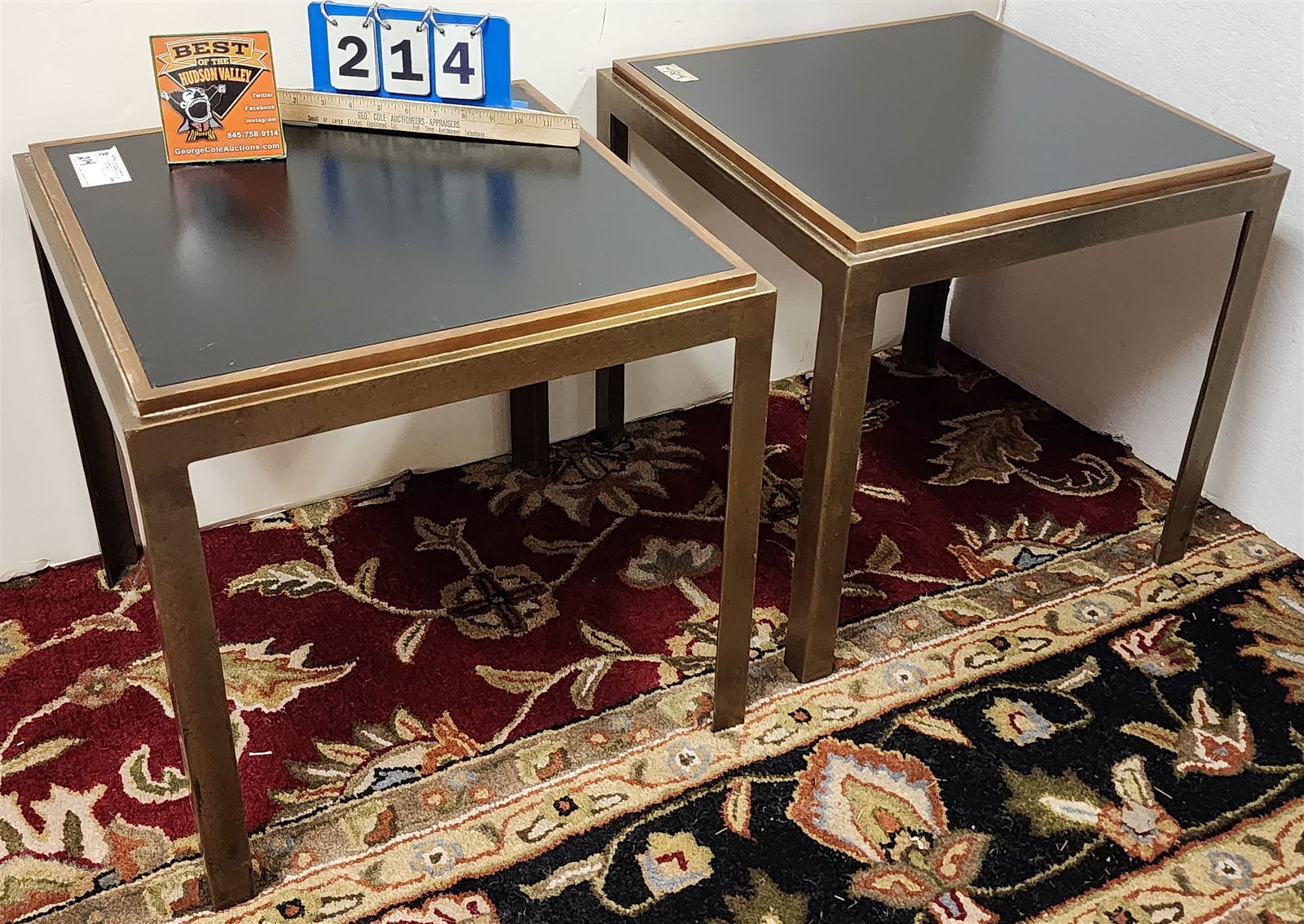 Pr Wrought Base Slate Top End Stands (1 of 3)