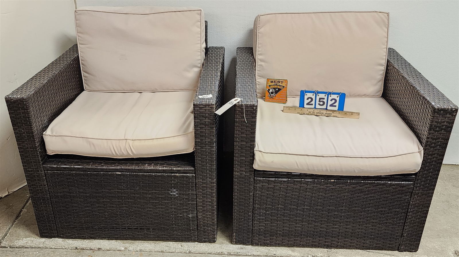 Pr crosley  Plastic Wicker Patio Chairs 32"H X 29 1/2"W X 28 1/2"D (1 of 4)