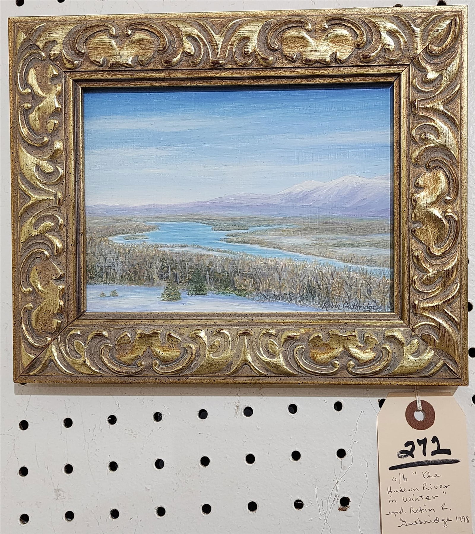 Framed O/B "The Hudson River In Winter" Sgnd Robin R. Guthridge 1998 5" X 7"" (1 of 3)