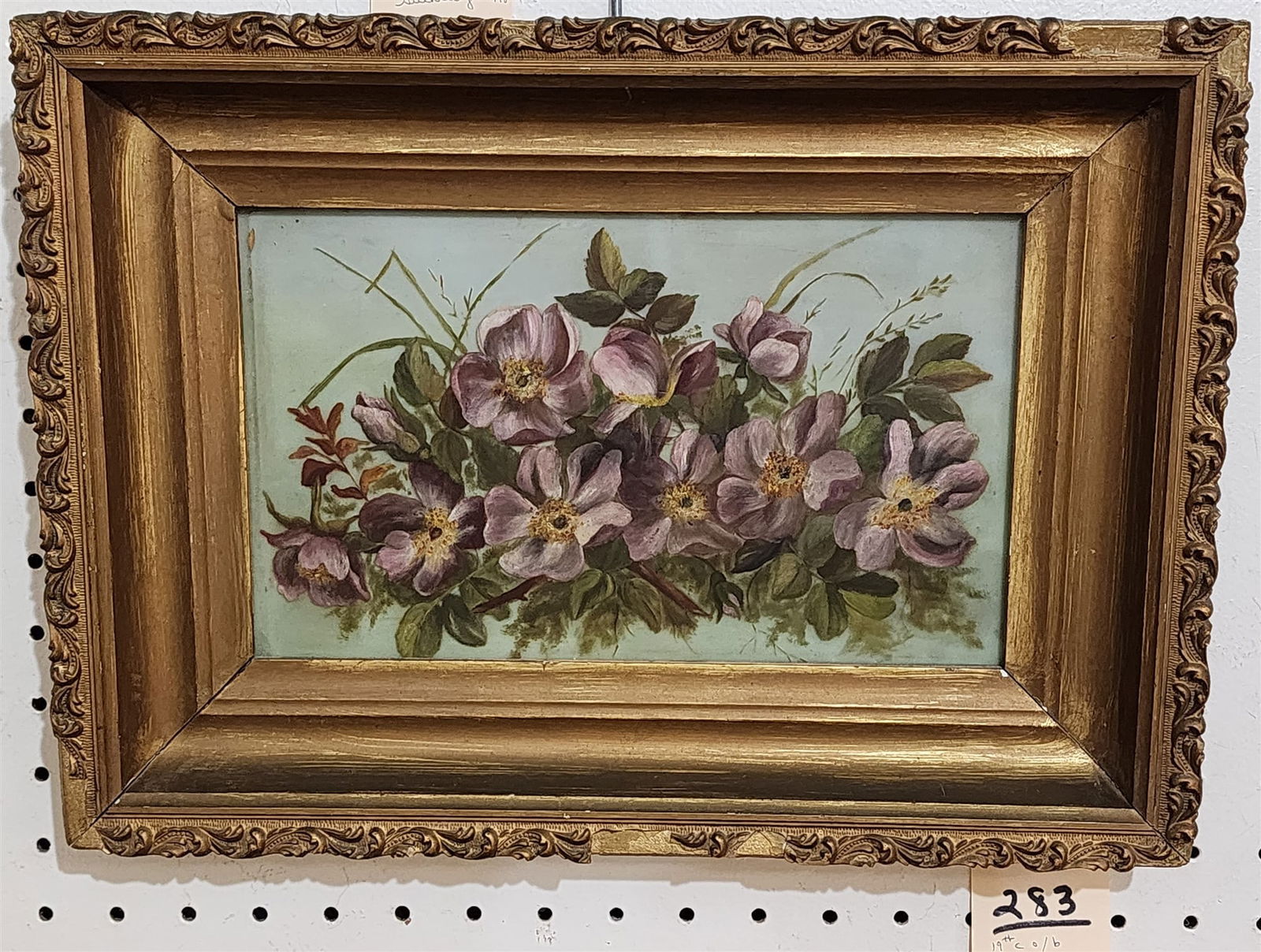 Framed 19th C O/B Floral Still Life 6 1/2" X 10 1/2" (1 of 1)