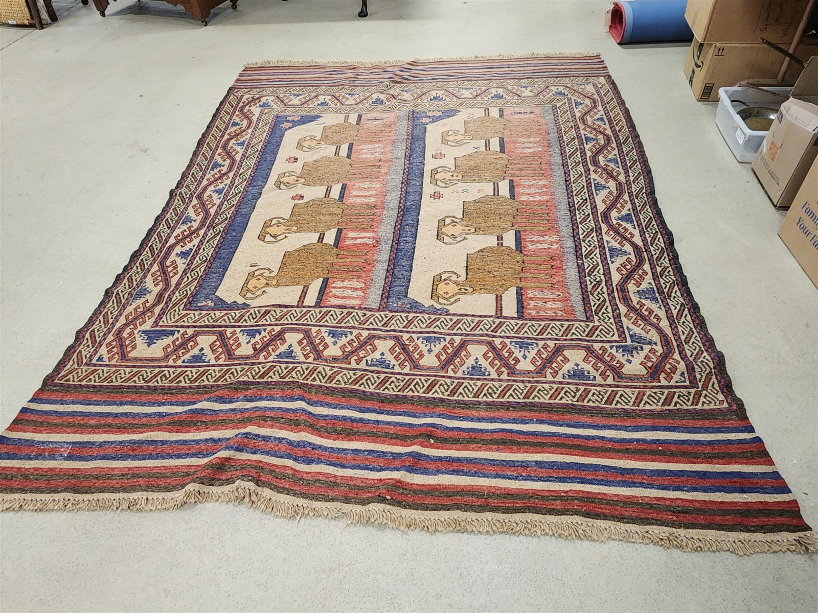 Tribal Flat Weave 6'10" X 9'1": Tribal Flat Weave 6'10" X 9'1"