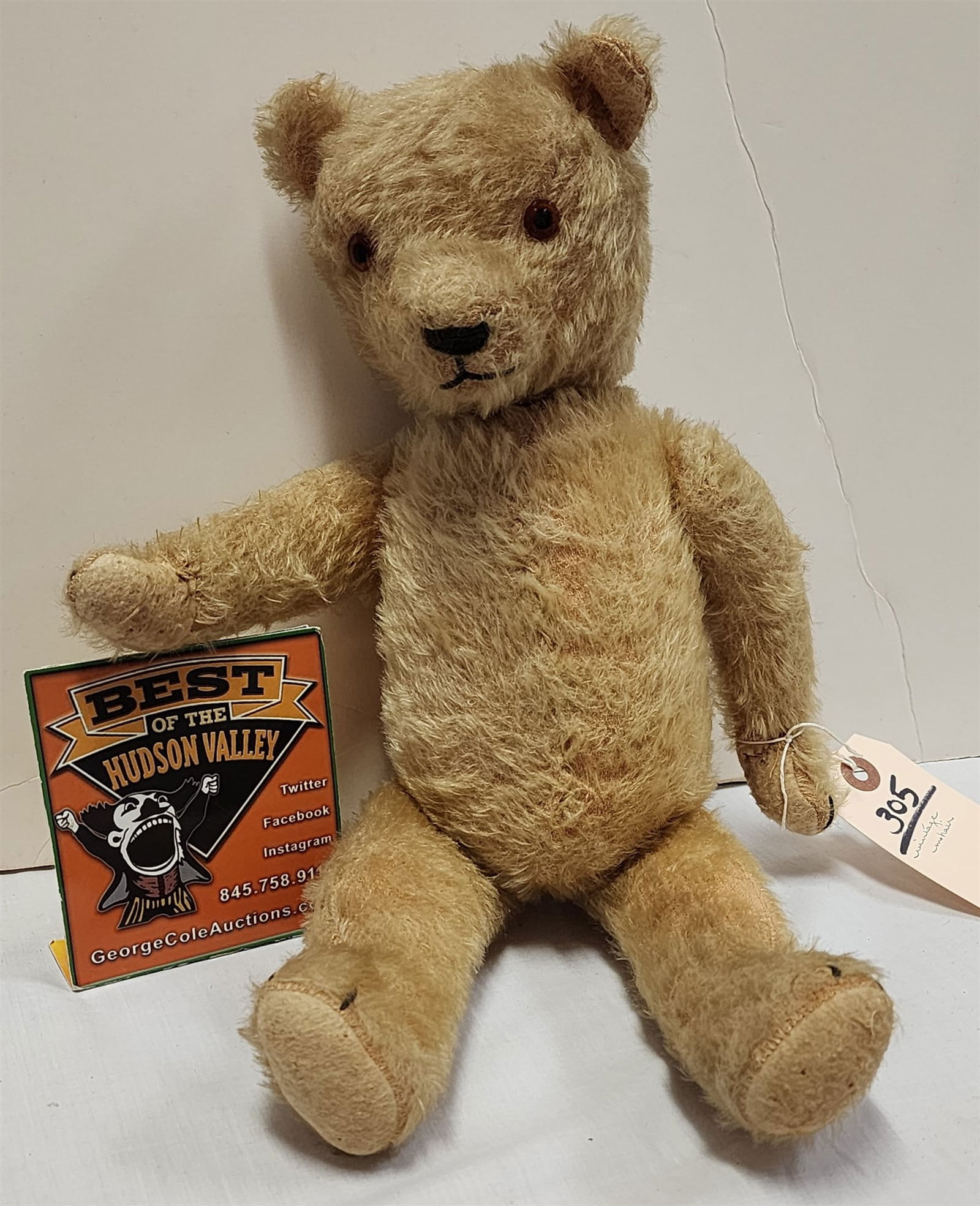 Vintage Mohair Jointed Bear 16" (1 of 2)