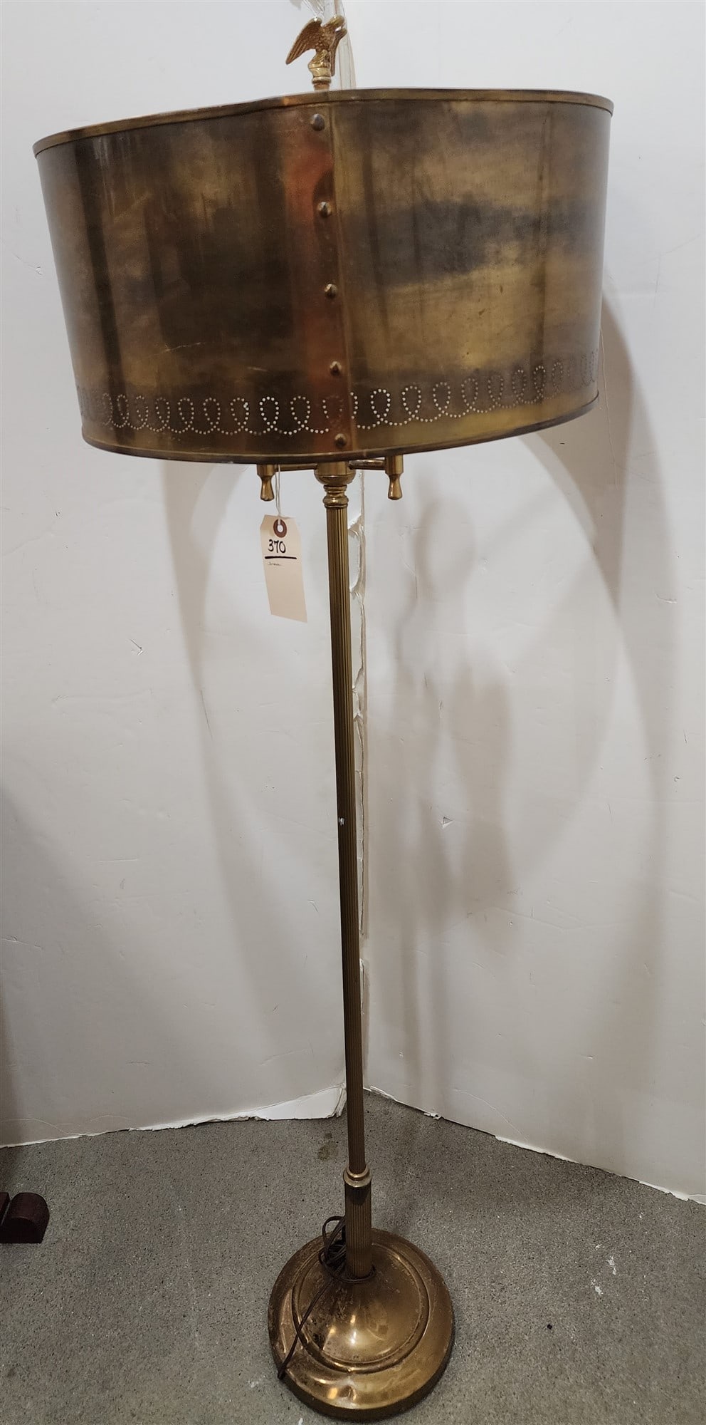 Brass Floor Lamp W/ Brass Shade 56" (1 of 3)