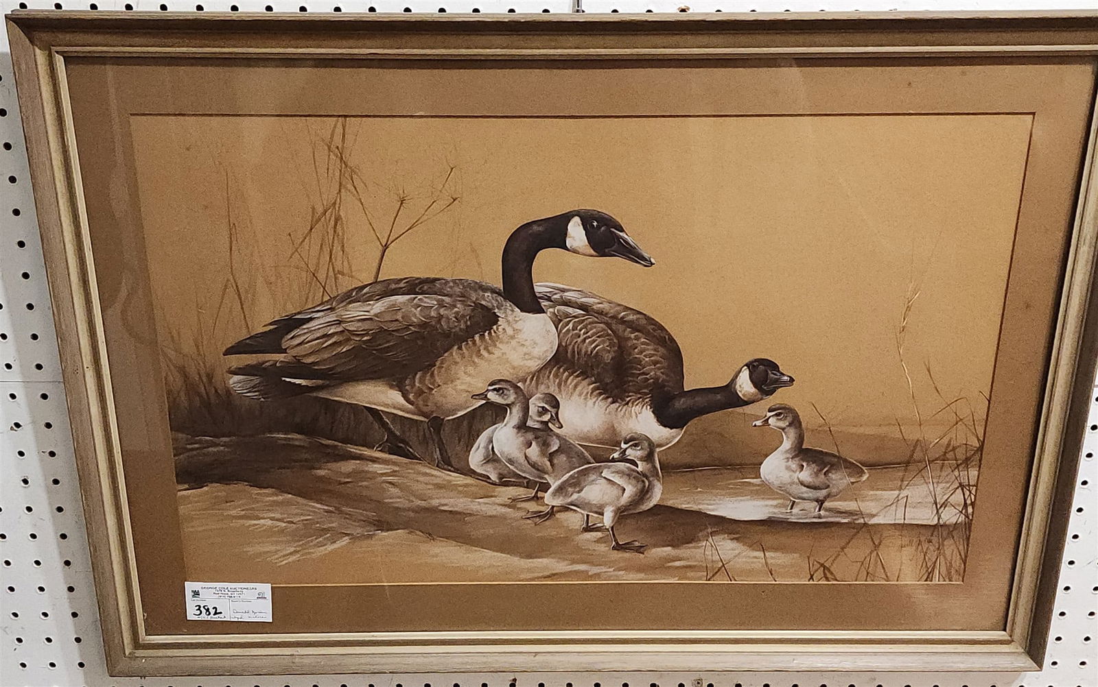 Framed W/C Pastel Canada Geese Sgnd Donald Jordan Waters 1964 (1 of 2)