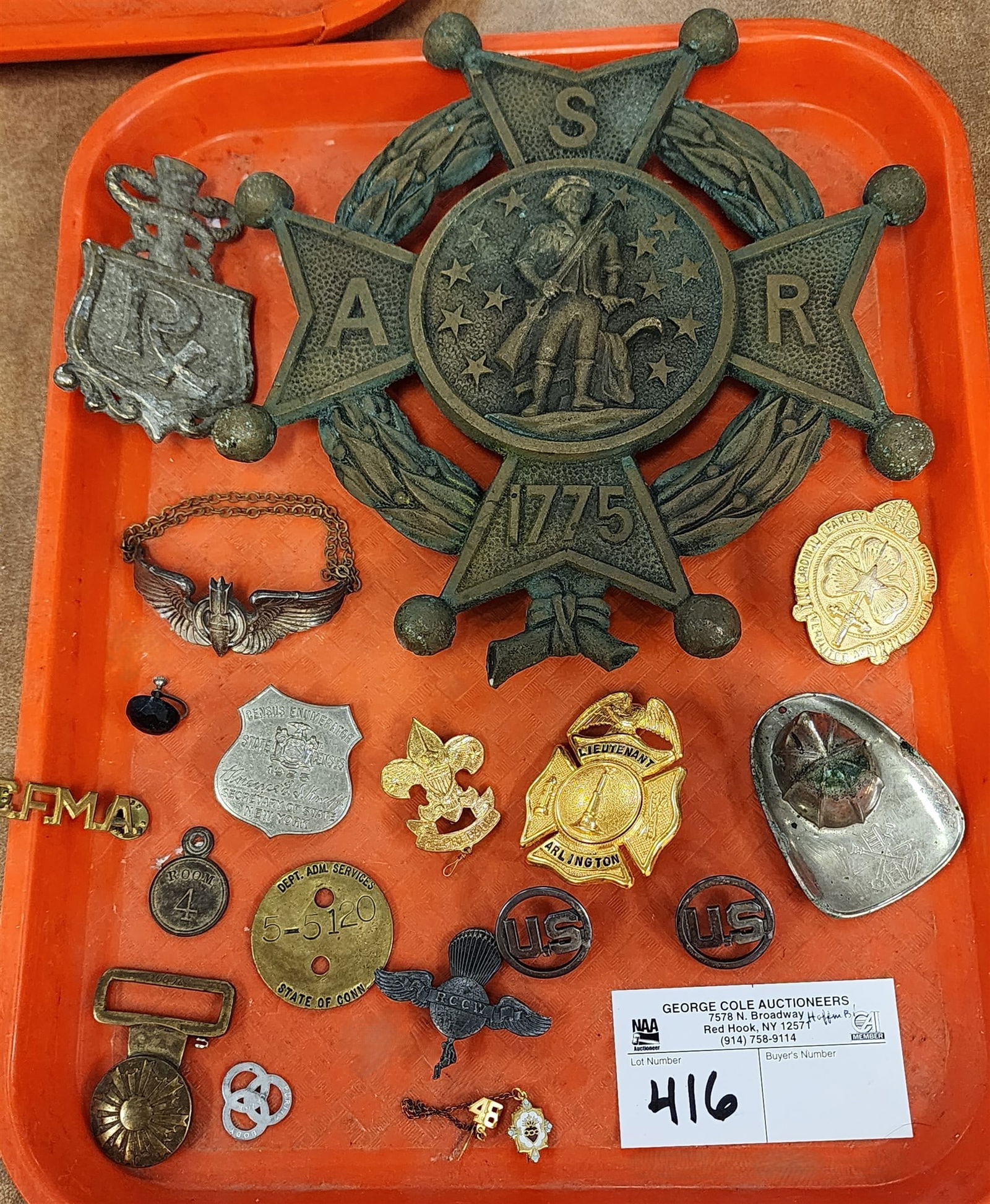 Tray Bronze Revolutionary Grave Marker 1895 Patent Made By M.D.  Jones + Co, Boston 8" Diam + Rx (1 of 4)