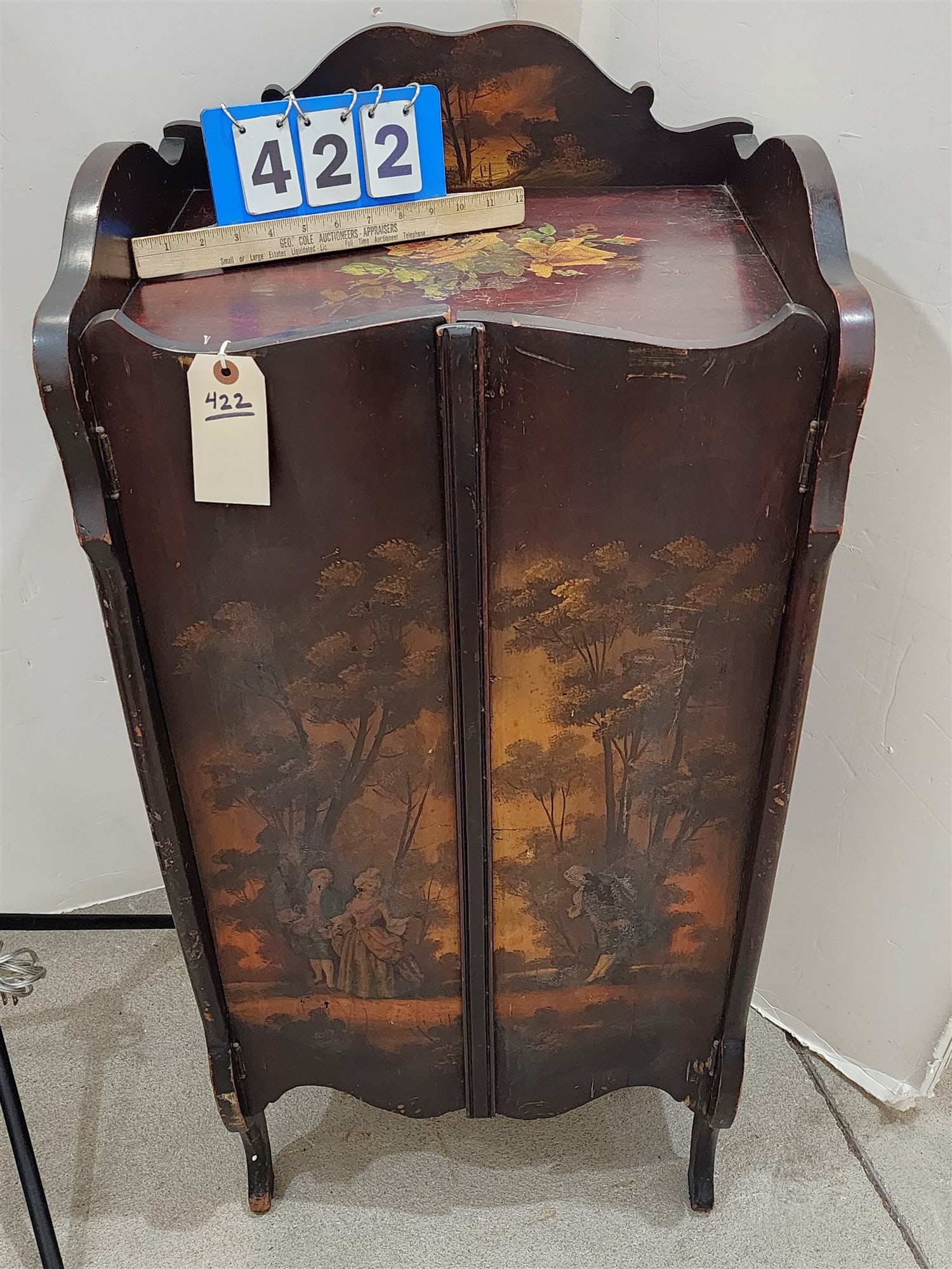 C1915 Ptd Mahog Music Cabinet 43 1/2"H X 19 1/2"W X 16"D: C1915 Ptd Mahog Music Cabinet 43 1/2"H X 19 1/2"W X 16"D