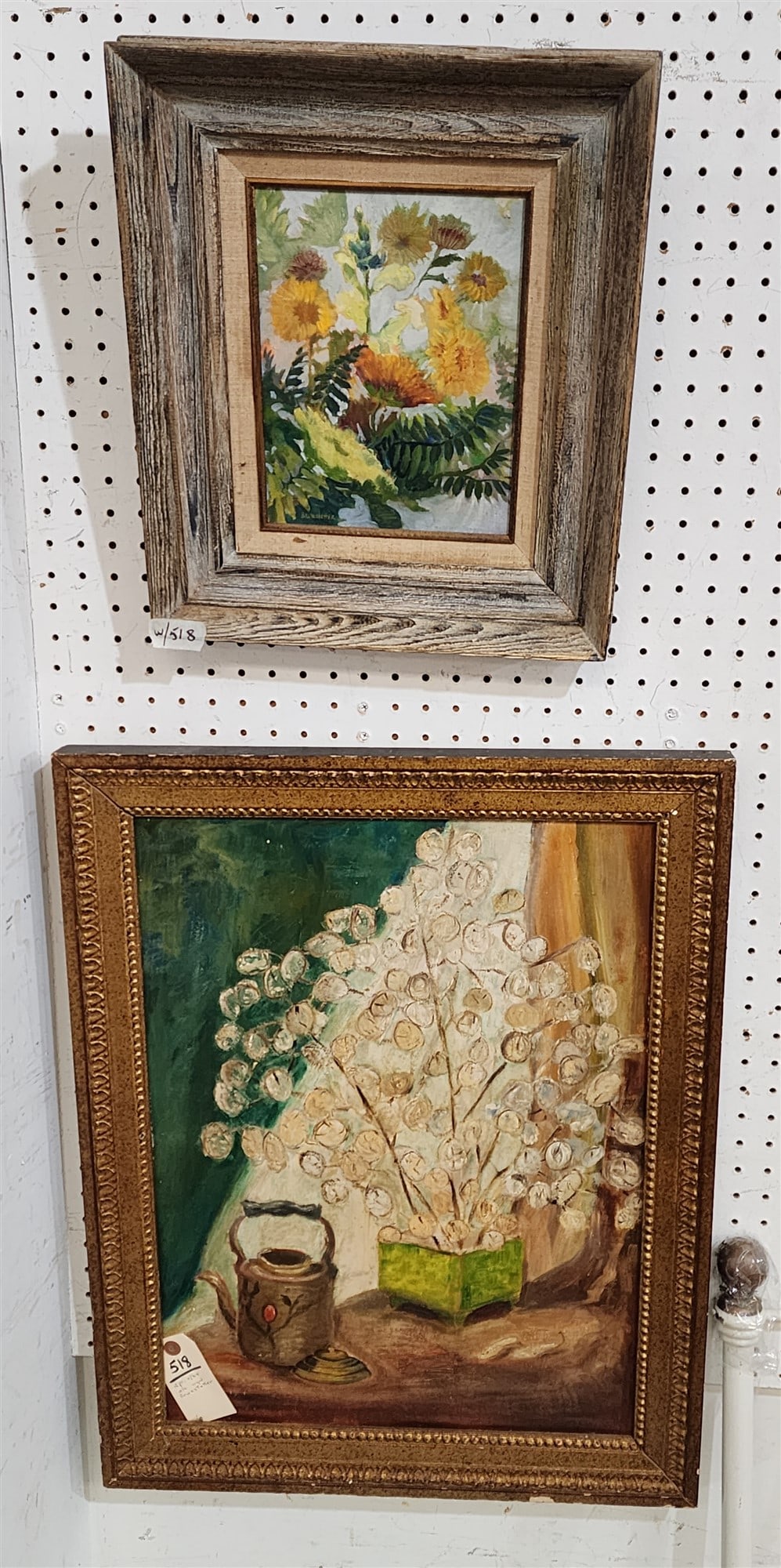 Lot 2 Framed Items O/B + O/C Still Lives 23" X 17" + 10" X 8" Sgnd Brunstetter (1 of 3)