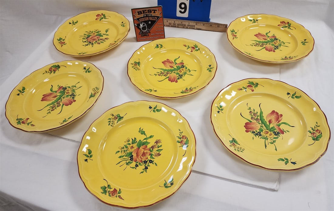 Tray 6 Luneville Plates 10" Diam: Tray 6 Luneville Plates 10" Diam