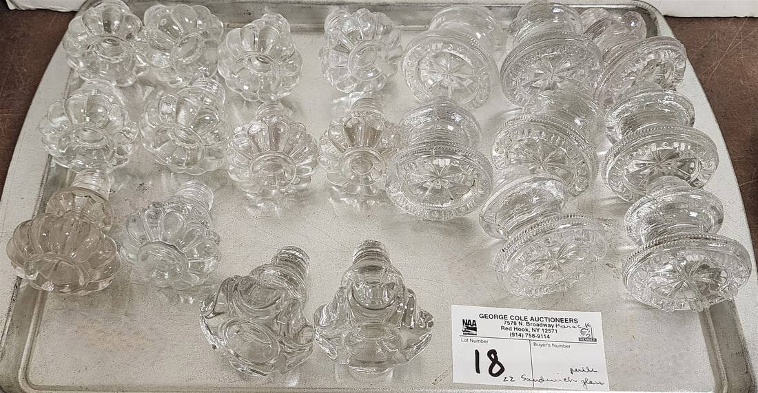 Tray Sandwich Glass Drawer Pulls Set Of Auction