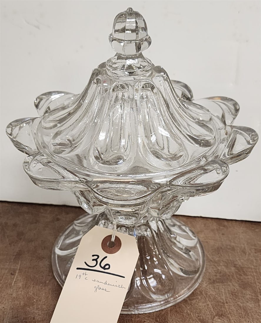 19th C Sandwich Glass Compotes 5 3/4"H X 8 1/2" Diam: 19th C Sandwich Glass Compotes 5 3/4"H X 8 1/2" Diam