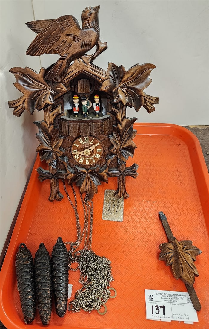 Tray German Schneider Cookoo Clock W/ Music Bx (1 of 2)