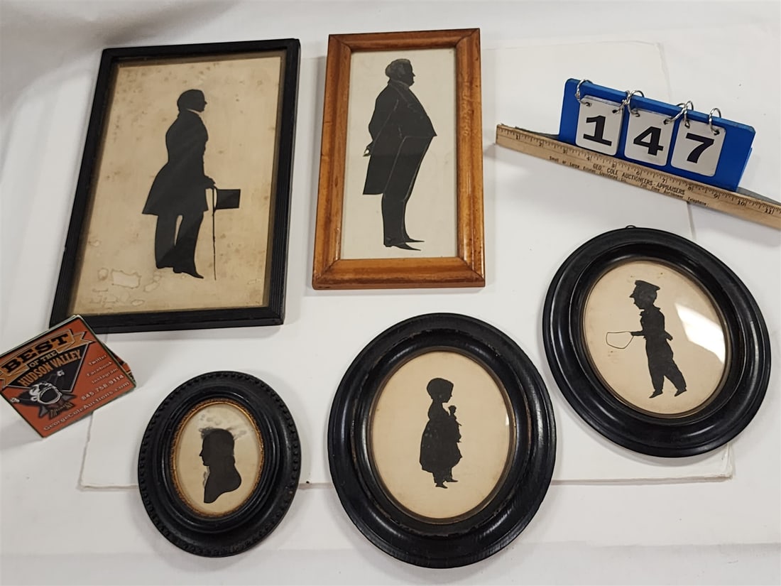 Bx 5 Silhouettes- 1889 12 1/4" X 7 1/4", De Witt Clinton 11" X 5", C.L. Barben 6" X 4 1/2" + 3 3/4" (1 of 3)