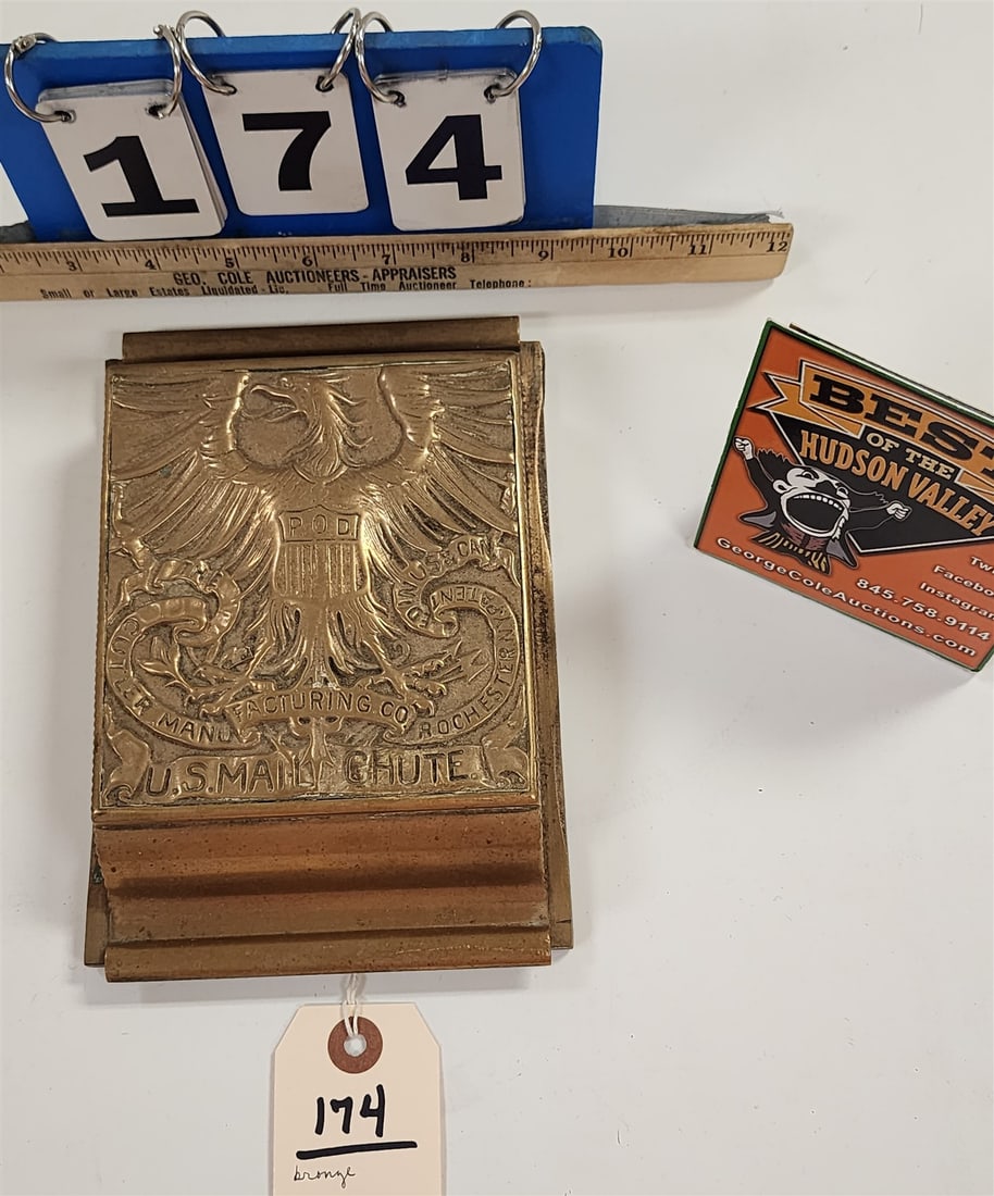 Bronze US Mail Chute 8 1/4"H X 5 1/2"W X 1 3/4"D (1 of 4)