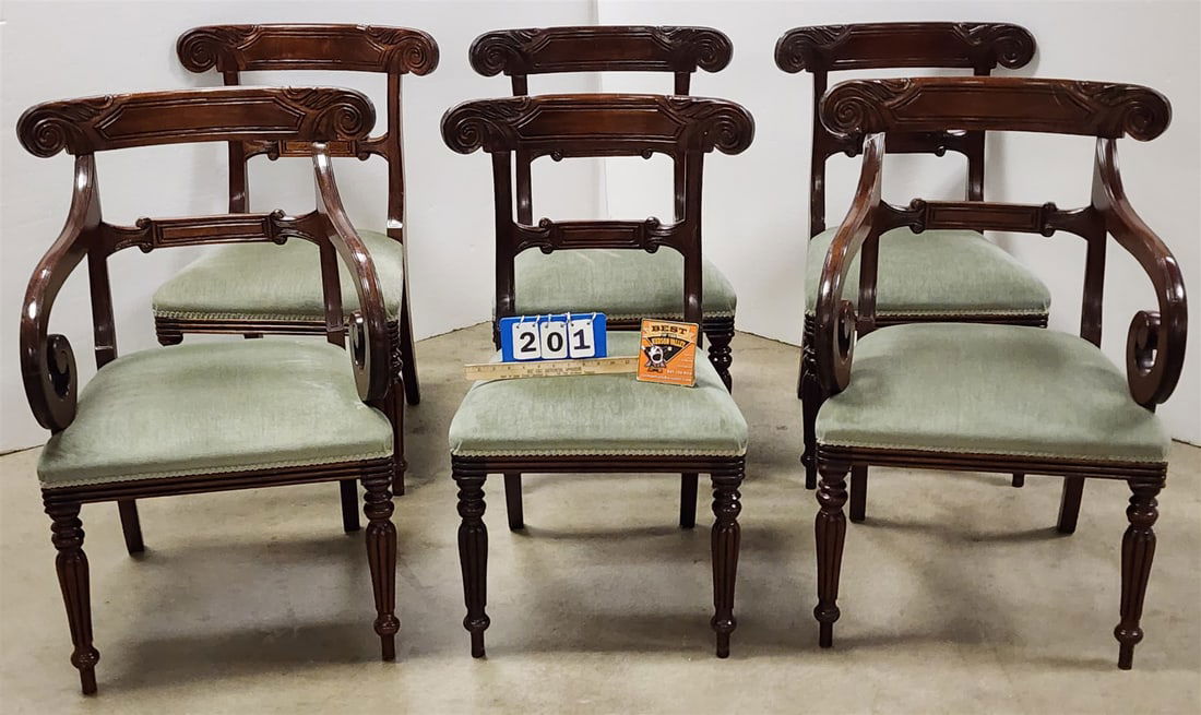Set 6 Empire Style Mahog Dining Chairs (1 of 3)