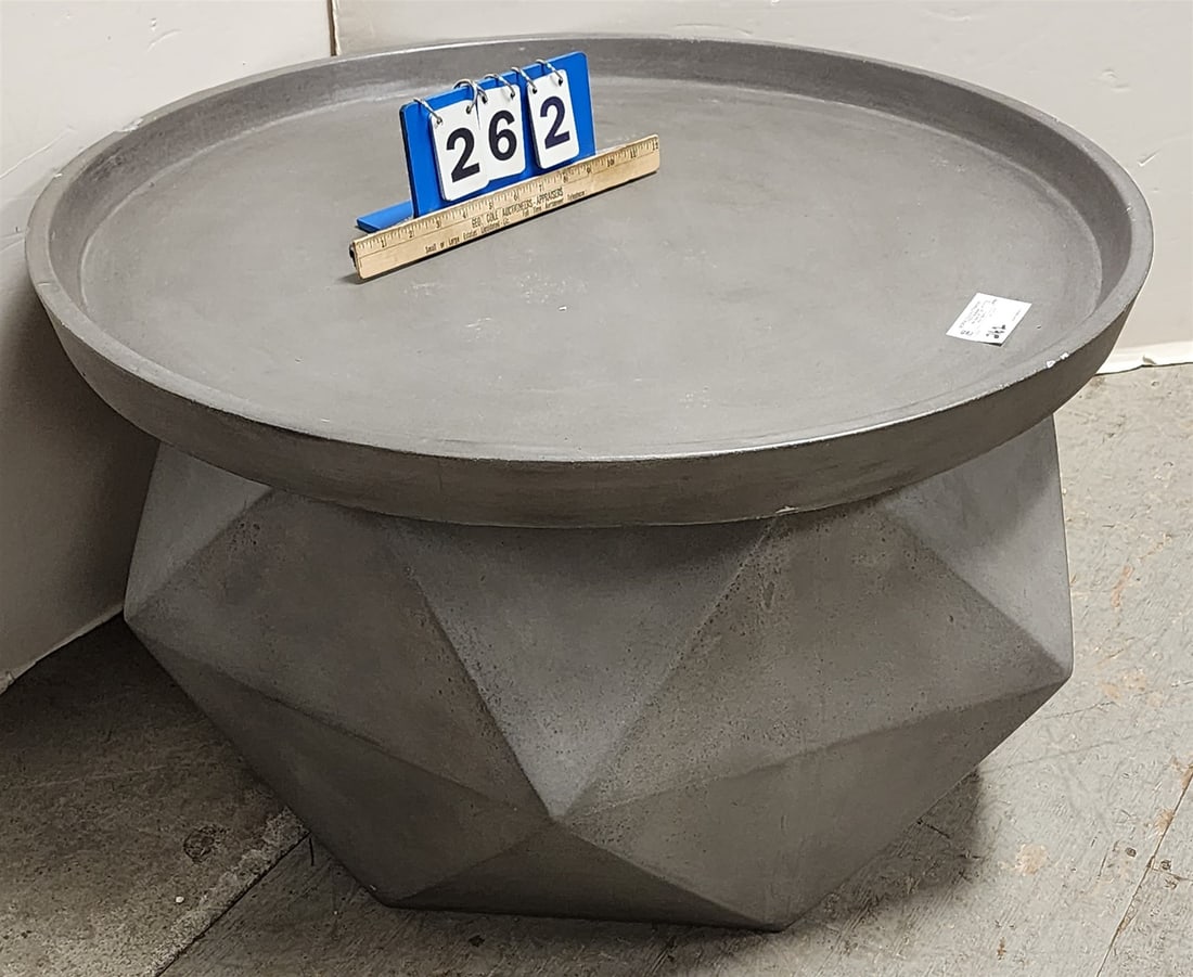 Fiberglass Coffee Table 18"H X 31 1/2"Diam (1 of 3)