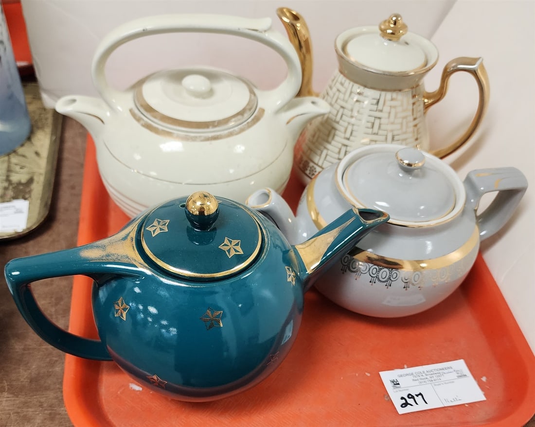 Tray 4 Hall's Tea Pots: Tray 4 Hall's Tea Pots
