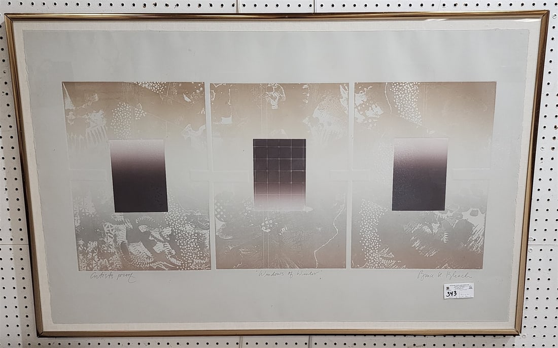 Framed Artist Proof Etching "Windows Of Winter" Pencil Sgnd Bruce R. Bleach 27 1/2" X 45" (1 of 3)