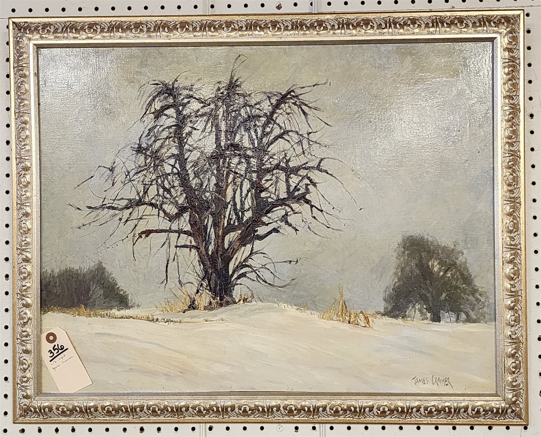 Framed O/C Winter Landscape Sgnd James Creamer 26" X 26" (1 of 3)