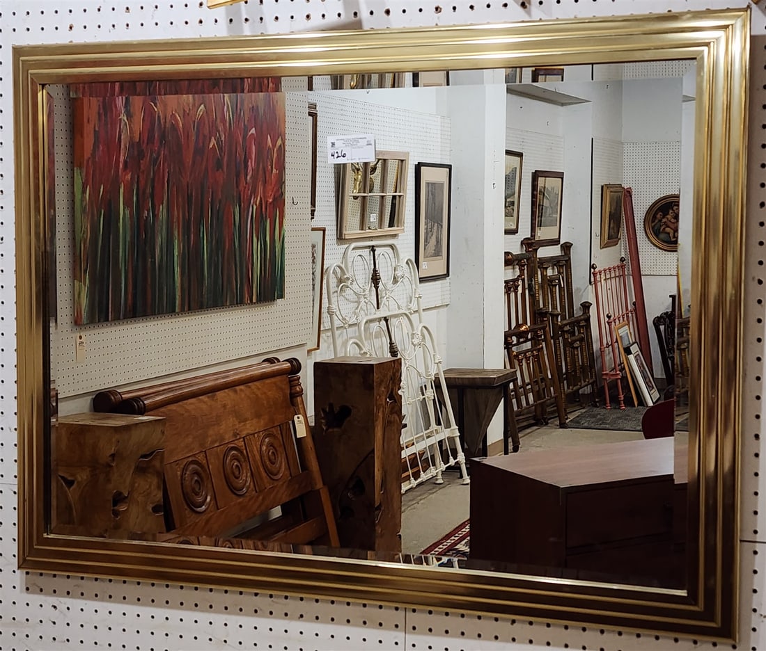 Brass Framed Bevelled Mirror: Brass Framed Bevelled Mirror