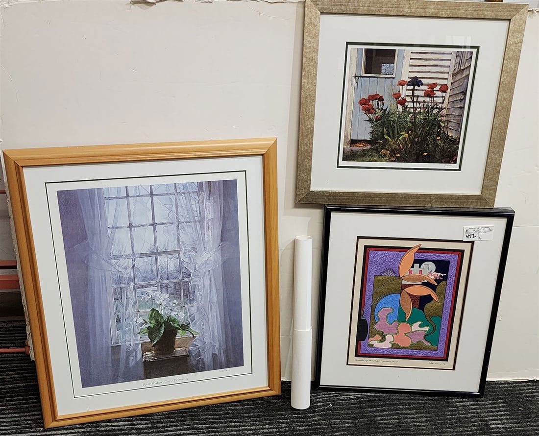 Lot 3 Pcs Artwork- Orig Wk "Camelot Of The Shy + Potted Plant Sgnd Grummon '91 14 1/2" x 11" + 2 (1 of 2)